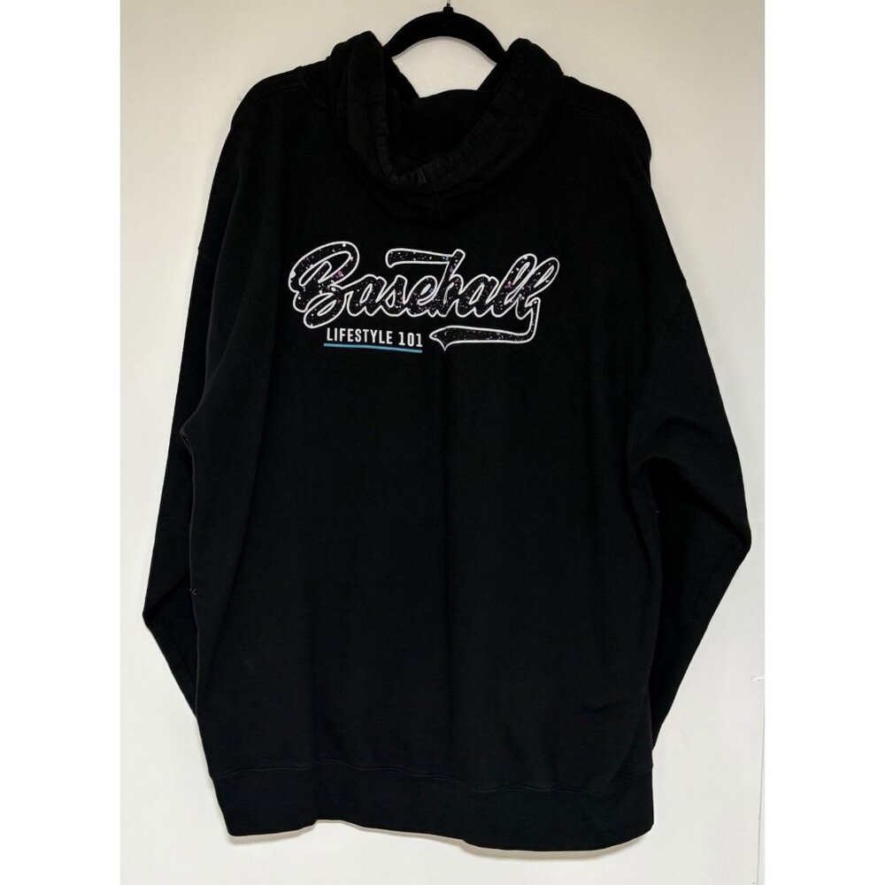 Baseball Lifestyle 101 Men’s Black Splatter Hoodie Sweatshirt Pullover Size XXXL